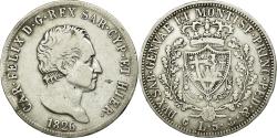 World Coins - Coin, ITALIAN STATES, SARDINIA, Carlo Felice, 5 Lire, 1826, Genoa,