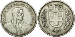 World Coins - Coin, Switzerland, 5 Francs, 1931, Bern, , Silver, KM:40
