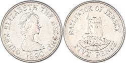 World Coins - Coin, Jersey, 5 Pence, 1990