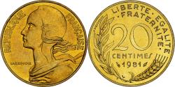 World Coins - Coin, France, Marianne, 20 Centimes, 1981, Paris, série FDC,