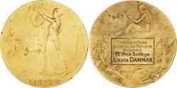 World Coins - France, Medal, Conservatoire National de Musique de Roubaix, Solfège, 1921