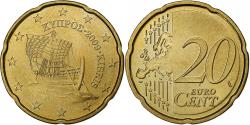 World Coins - Cyprus, 20 Euro Cent, 2009, , Brass, KM:82
