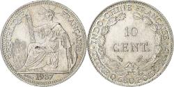 World Coins - French Indo-China, 10 Centimes, 1937, Paris, Silver,