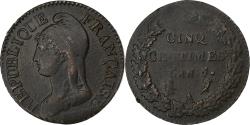 World Coins - France, Directoire, 5 Centimes, Dupré, AN 5, Paris, Copper,