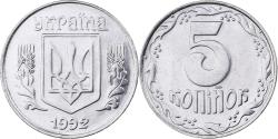 World Coins - Ukraine, 5 Kopiyok, 1992, Kyiv, Stainless Steel, , KM:7