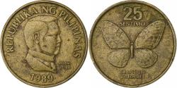 World Coins - Philippines, 25 Sentimos, 1989, Brass, , KM:241.1