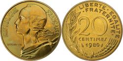 World Coins - France, 20 Centimes, Marianne, 1980, MDP, série FDC, Bronze-Aluminium