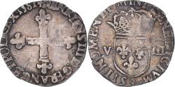 World Coins - Coin, France, Henri III, 1/8 Ecu, 1581, Rennes, , Silver, Gadoury:485