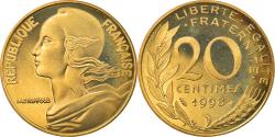 World Coins - Coin, France, Marianne, 20 Centimes, 1998, Paris, Proof,