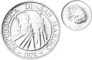 World Coins - Coin, San Marino, 5 Lire, 1974, Rome, FDC, , Aluminum, KM:32