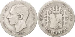 World Coins - Coin, Spain, Alfonso XII, Peseta, 1885, Madrid, , Silver, KM:686