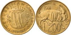World Coins - Coin, San Marino, 200 Lire, 1981, Rome, , Aluminum-Bronze, KM:123