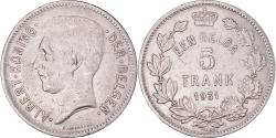 World Coins - Coin, Belgium, Albert I, 5 Francs, 5 Frank, 1931, , Nickel, KM:98