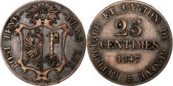 World Coins - Canton of Geneva, 25 Centimes, 1847, Billon, , KM:135