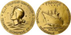 World Coins - France, Medal, Compagnie Générale Transatlantique, France, 1962, Bronze