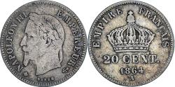 World Coins - Coin, France, Napoleon III, 20 Centimes, 1864, Paris, , Silver