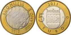 World Coins - Finland, 5 Euro, Uusimaa, 2011, Vantaa, Bi-Metallic,