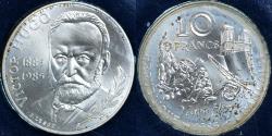 World Coins - Coin, France, Victor Hugo, 10 Francs, 1985, Monnaie de Paris, BU,