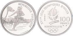 World Coins - France, 100 Francs, 1992 Olympics, Albertville, Figure skating, 1989, MDP