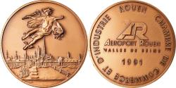 World Coins - France, Token, Aéroport de Rouen, Vallée de Seine, Business & industry, 1991