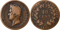World Coins - Coin, FRENCH COLONIES, Louis - Philippe, 10 Centimes, 1841, Paris,