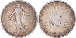 World Coins - Coin, France, Semeuse, Franc, 1909, Paris, , Silver, KM:844.1