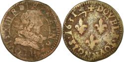 World Coins - Coin, France, Louis XIII, Double tournois, buste juvénile au col fraisé
