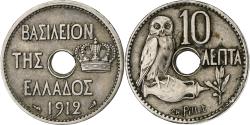 World Coins - Greece, George I, 10 Lepta, 1912, Nickel, , KM:63