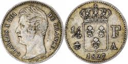 World Coins - France, 1/4 Franc, Charles X, 1827, Paris, Silver, , KM:722.1