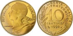 World Coins - France, 10 Centimes, Marianne, 1998, MDP, Proof, Aluminum-Bronze,