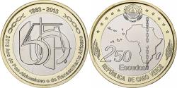 World Coins - Cape Verde, 250 Escudos, OUA - Anniversary, 2013, Bi-Metallic, , KM:56