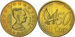 World Coins - Denmark, 50 Euro Cent, Fantasy euro patterns, 2002, Brass,
