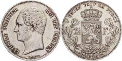 World Coins - Belgium, Leopold I, 2-1/2 Francs, 1848, Brussels, Silver,