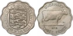 World Coins - Guernsey, Elizabeth II, 3 Pence, 1959, London, Copper-nickel, , KM:18