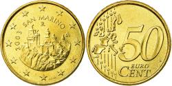 World Coins - San Marino, 50 Euro Cent, 2003, , Brass, KM:445
