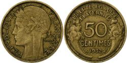 World Coins - France, 50 Centimes, Morlon, 1932, Pessac, Cupro-Aluminium,