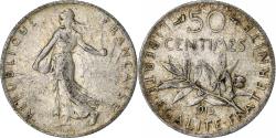 World Coins - France, 50 Centimes, Semeuse, 1915, Paris, Silver,