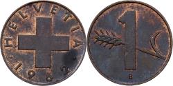 World Coins - Switzerland, 1 Rappen, Croix Suisse, 1962, Bern, Proof, Bronze, , KM:46