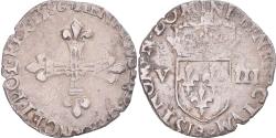 World Coins - Coin, France, Henri III, 1/8 Ecu, 1586, Rennes, , Silver, Gadoury:485