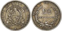 World Coins - Coin, Uruguay, 20 Centesimos, 1877, Uruguay Mint, Paris, Berlin, Vienna