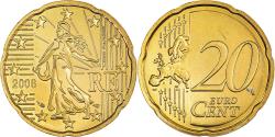 World Coins - France, 20 Euro Cent, 2008, BU, , Brass