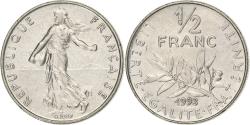 World Coins - France, 1/2 Franc, Semeuse, 1993, Paris, Nickel, , Gadoury:429
