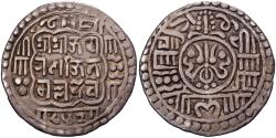 World Coins - Kingdom of Bhaktapur, Ranajit Malla, 1 Mohar, 842 (1722), Silver,
