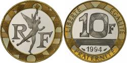 World Coins - France, 10 Francs, Génie, 1994, Paris, Proof, Aluminum-Bronze,