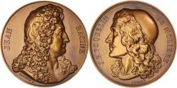 World Coins - France, Medal, Jean Racine, J.B. Poquelin de Molière, Arts & Culture, Caunois
