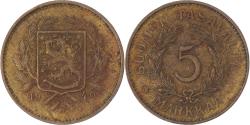 World Coins - Coin, Finland, 5 Markkaa, 1949