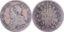 World Coins - Vatican, PAPAL STATES, Pius IX, 1 Lire, 1866, Rome, Silver,