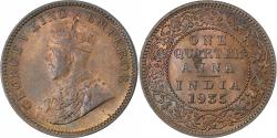 World Coins - India British, George V, 1/4 Anna, 1935, Calcutta, , Bronze, KM:512