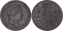 World Coins - Coin, Spain, Isabel II, 25 Centimos, 1859, Segovia, , Copper, KM:615.2