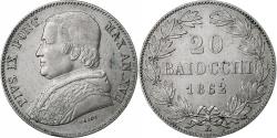 World Coins - ITALIAN STATES, PAPAL STATES, Pius IX, 20 Baiocchi, 1862, Rome, Silver